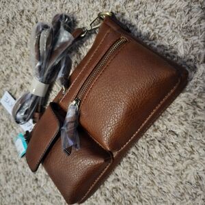 Malibu Skye Vegan Leather Brown Crossbody Bag